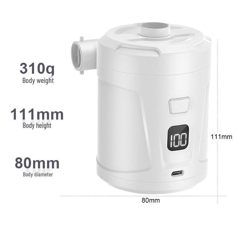 Portable 5200mAh USB Air Pump with Digital Display for Inflatable Mattresses and Rings