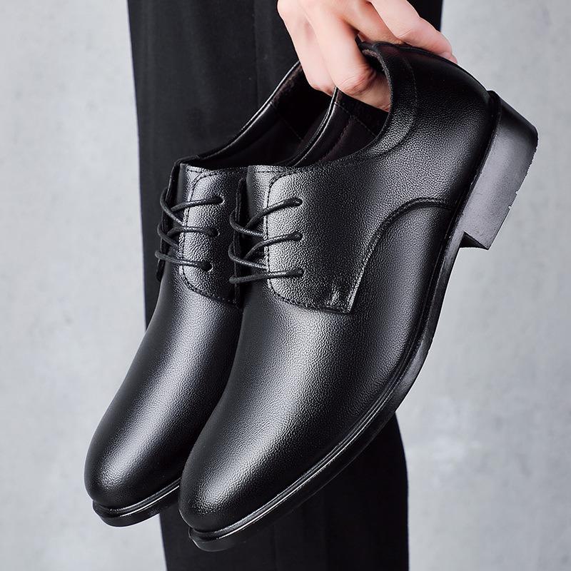 Dress Leather Shoes Men's Leather British Business Men's Shoes Spring and Autumn New Casual Work Groom Wedding Shoes