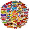 50 Rock and Roll English Surprise Letters Luggage Trolley Case Laptop Doodle Hot Waterproof Removable Stickers