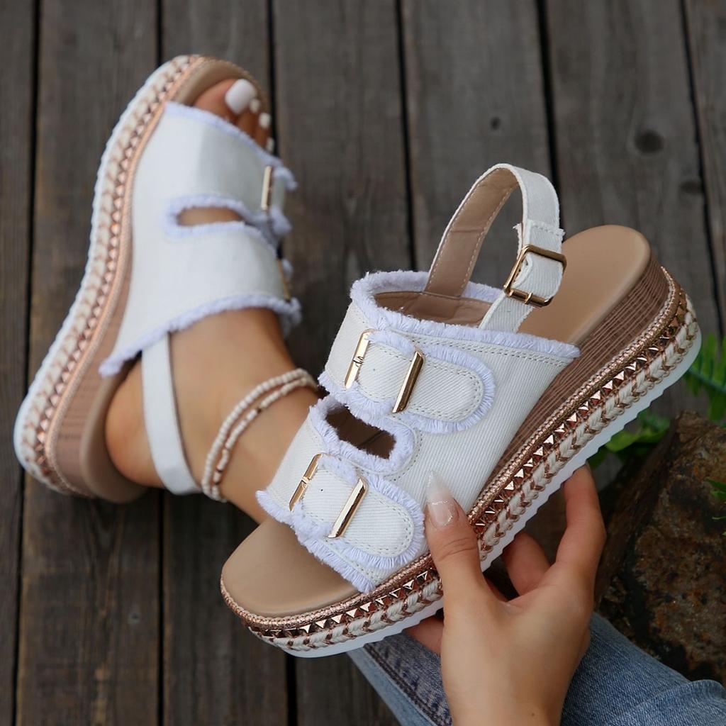 Fashion Denim Slipper Female Shoes Non-slip Comfortable Summer Slippers Slides Outdoor Beach Casual Shoes Women Sandals High Heels