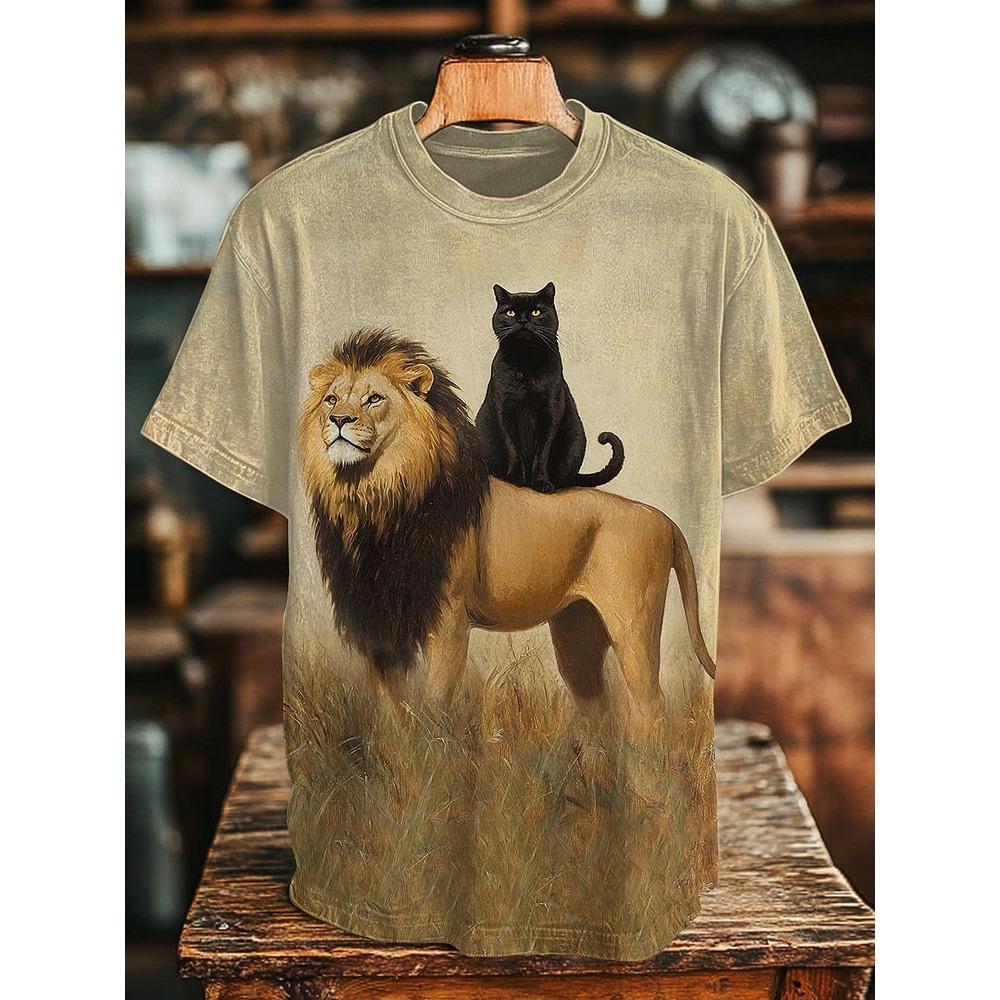 2026 Men's T-Shirt Funny Cartoon Black Cat Unicorn UFO Art 3D Print T Shirt Summer Men Women Short Sleeve Tee Casual Kid Y2k Top