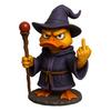 Wizard Duck Figurine Resin Middle Finger Ducks Tabletop Centerpiece Halloween Collectible Ornament for Home Decor