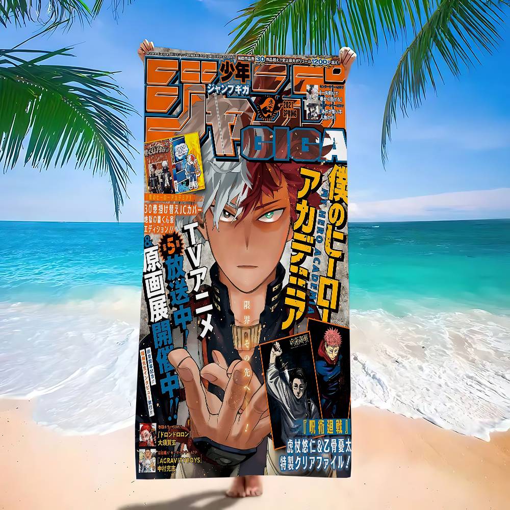 Amine My Hero Academia Kaminari Denki Microfiber Beach Towel Absorbent Quick Dry Yoga Swimming Resort Mountain Climbing Towel
