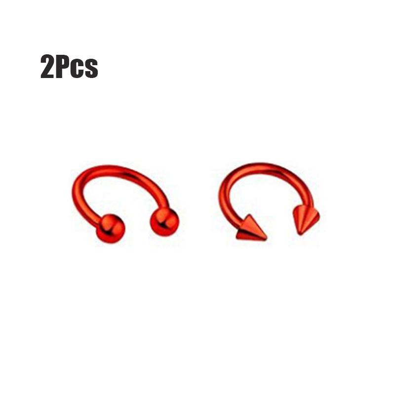 

Punk C Shape Steel Nose Ring Horseshoe Lip Ring puncture Hook Clip Earrings Septum No Allergic Body Piercing Jewelry Nose Rings 6mm красный