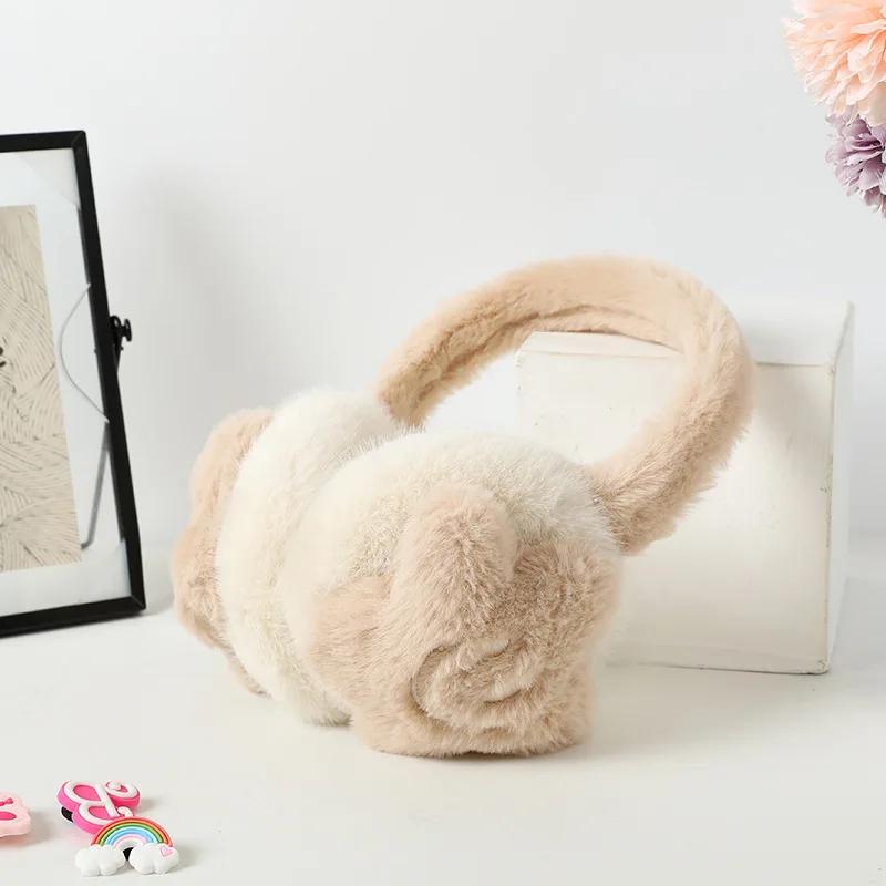 Cold Protection Student Ear Covers Cute Cartoon and Warm Plush Foldable Ear Cups for Autumn and Winter Outdoor Cycling Ear Packs