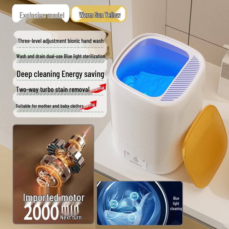 Kompakte vollautomatische Mini-Waschmaschine & Trockner für Unterwäsche und Intimwäsche - Hochtemperaturwäsche, perfekt für Socken