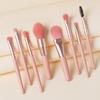8Pcs Mini Reise Frauen Make-Up Pinsel Set Tragbare Weiche Concealer Pinsel Schönheit Foundation Lidschatten Werkzeug Wimpern Pinsel Mit tasche