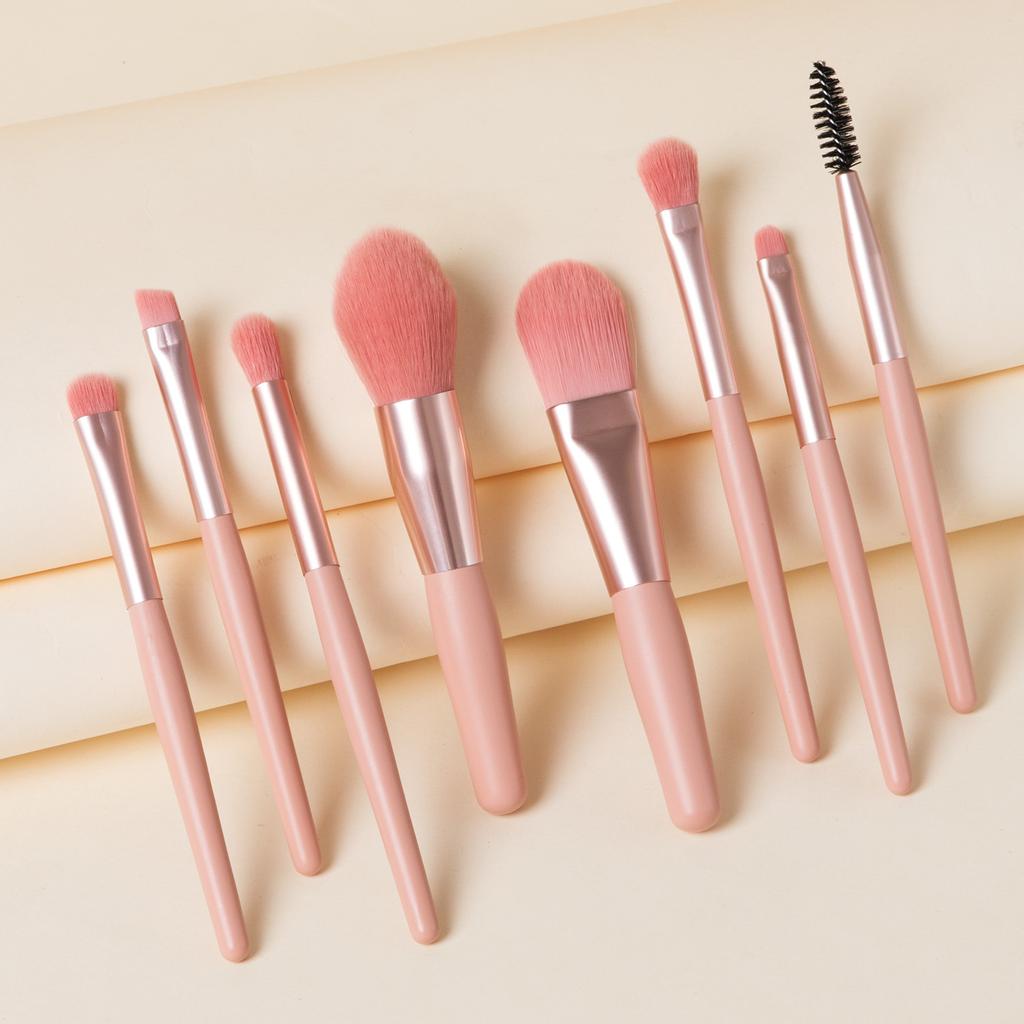 8Pcs Mini Reise Frauen Make-Up Pinsel Set Tragbare Weiche Concealer Pinsel Schönheit Foundation Lidschatten Werkzeug Wimpern Pinsel Mit tasche