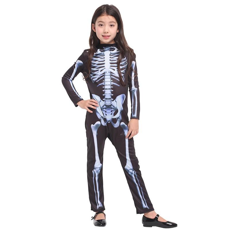 Halloween Kids Costume Scary Ghost Toddler Skeleton Role Play Outfit G-0214