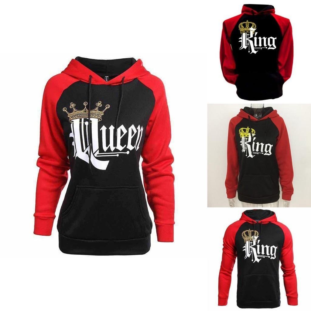 Luxurious King And Queen Crown Couples Matching Hoodies For Men And Women