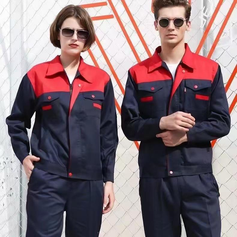 Men's Durable Color-Blocked Workwear: Long Sleeve Welding & Auto Repair Protective Top