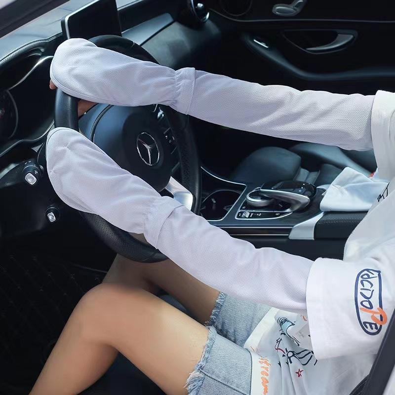 1 Pair Anti-sunburn Sleeve Summer Uv Solar Arm Sleeves Women's Driving Sun Protection Long Sleeve Anti-UV Cycling Sleeves Loose