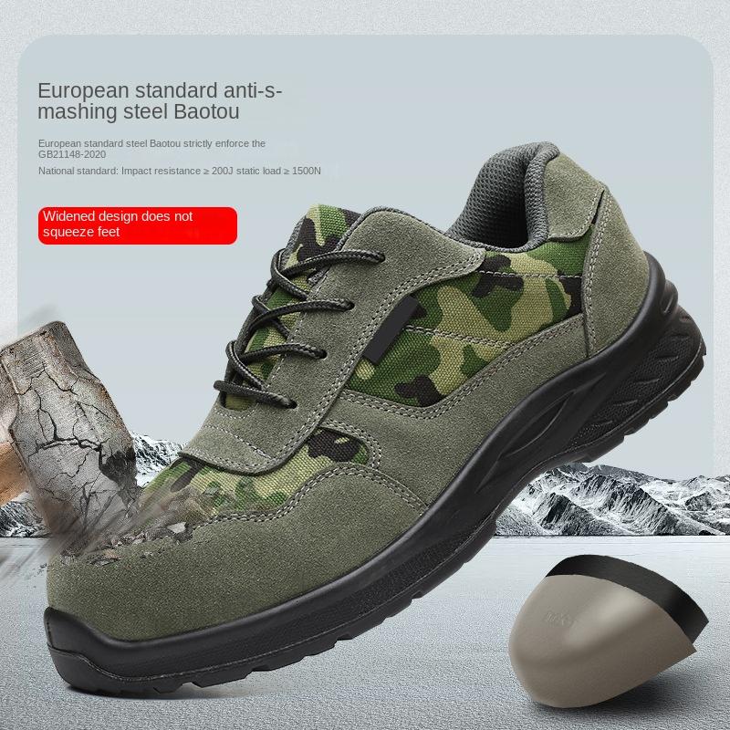 Labor Insurance Shoes Men's Construction Site Safety Shoes Anti-smashing, Anti-puncture, Breathable, Deodorant and Wear-resistant Shoes