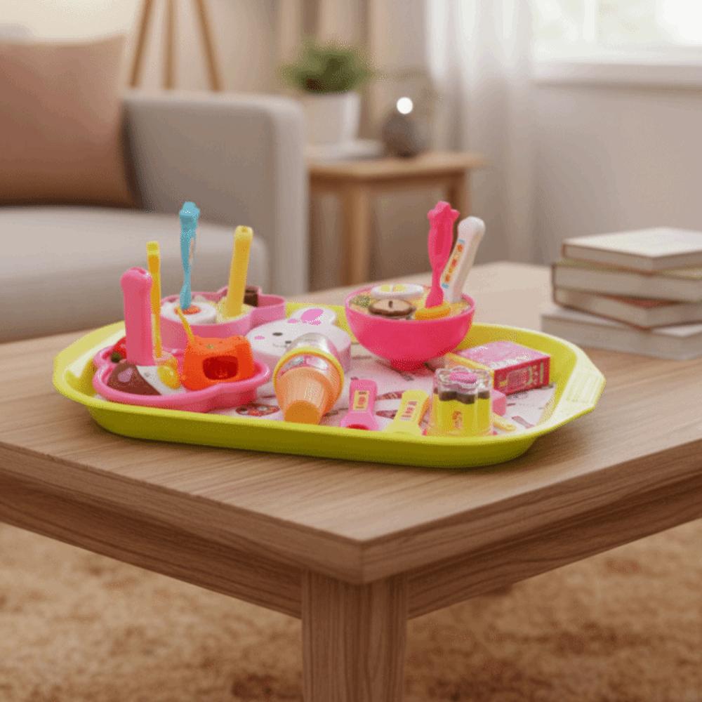 6Pcs/Set Little Bearshape Pudding Feeding Set Pretend Play Early Education Lunch Box Pudding Toy Kawaii Simulation Model