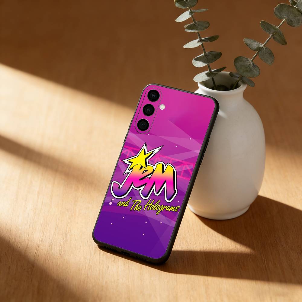 

J-Jem And H-Hologram Phone Case For Samsung GalaxyA13,21s,22,31,32,52,53,71,72,73,Soft Black Cover Samsung a32 5g