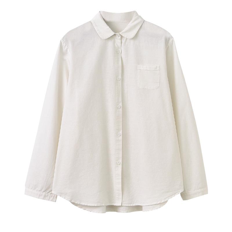 Women's 1116 Autumn New White Shirt Women's Loose Casual Versatile Women's Shirt Literary Women's Top Wholesale
