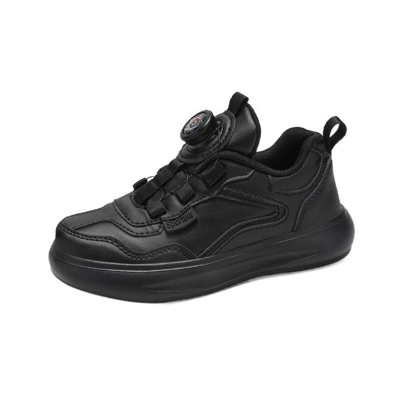 Children's small black shoes spring and autumn new boys and girls white sneakers students black dance shoes platform dad shoes