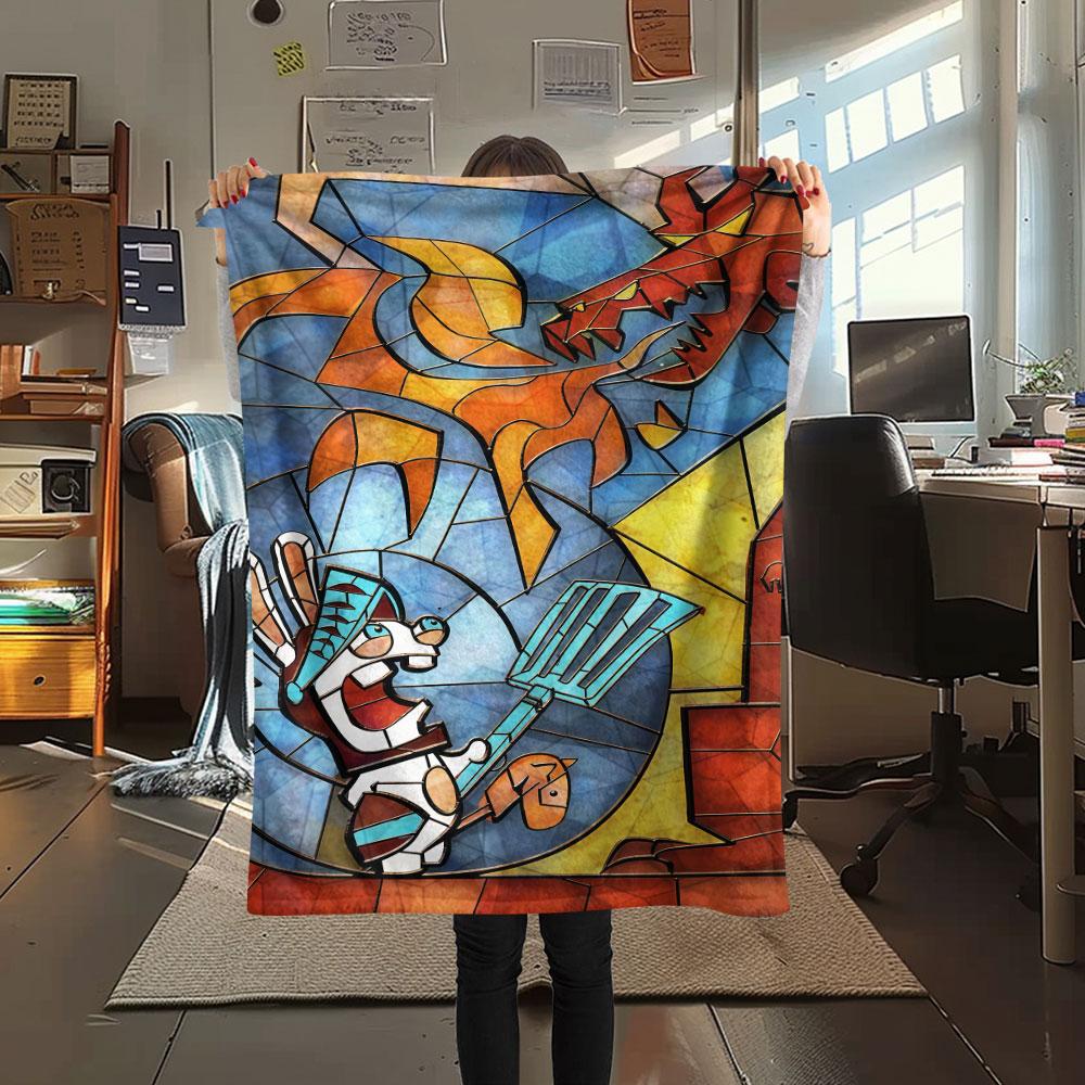 1PC Rabbids Invasion Madness Blanket, High quality Comfortable for All Seasons, Home Decor, Warmth and Comfort
