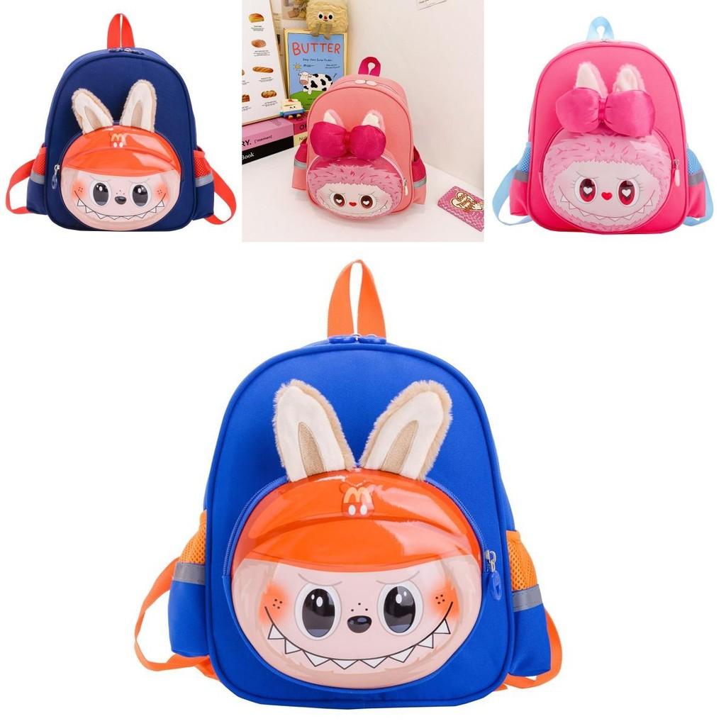 Trendy And Durable Children's Dual Shoulder Backpack In Cute Striped Pattern