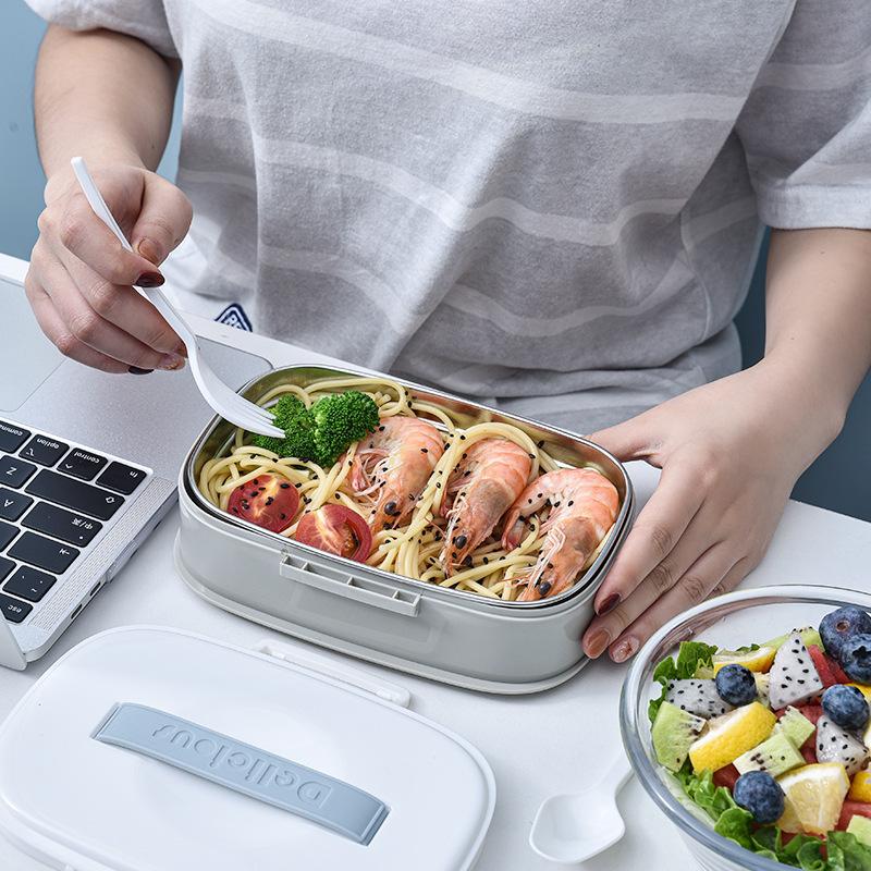 Stainless steel Lunch Box With Tableware Children's Lunch Box Portable Bento Box Microwavable Food Containers