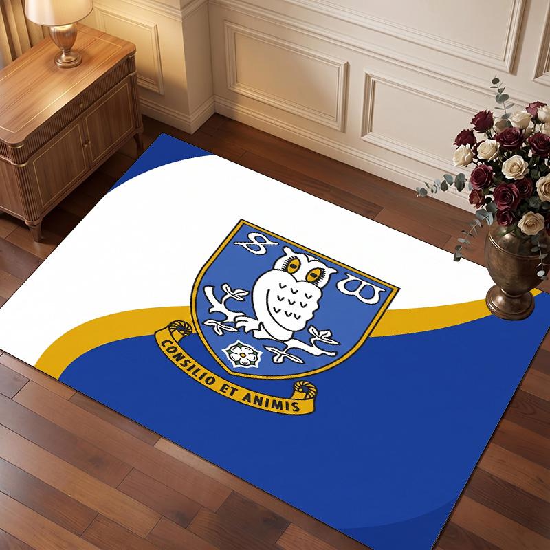 Tappeto in Cristallo di Velluto con Stampa del Sheffield Wednesday Football, Comodo Assorbente d'Acqua Antiscivolo per Pavimenti Interni