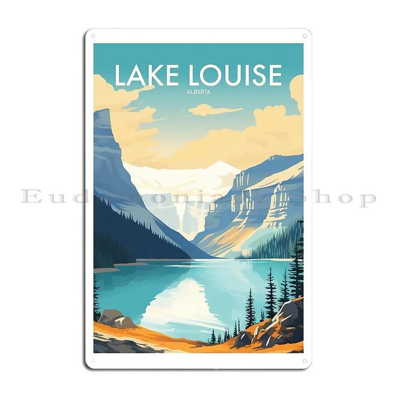 Lake Louise Traditional Travel Poster Metal Plaque Poster Party Plates Retro Wall Decor Plaques Designing Tin Sign Poster 20X30CM