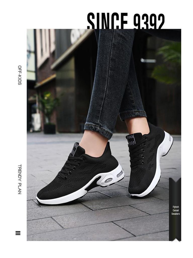 2025 Women's Korean Fashion Trend Sneakers: Soft Sole, Breathable Running Shoes with Air Cushion.