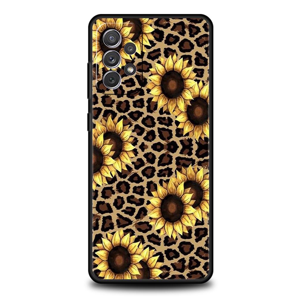 

Чехол для телефона Samsung Galaxy A55 A53 A52 A52S A51 A41 A35 A32 A25 A23 A15 A13 A71 A72 5G Мягкий ТПУ Корпус Узор Подсолнух Capas Samsung A23