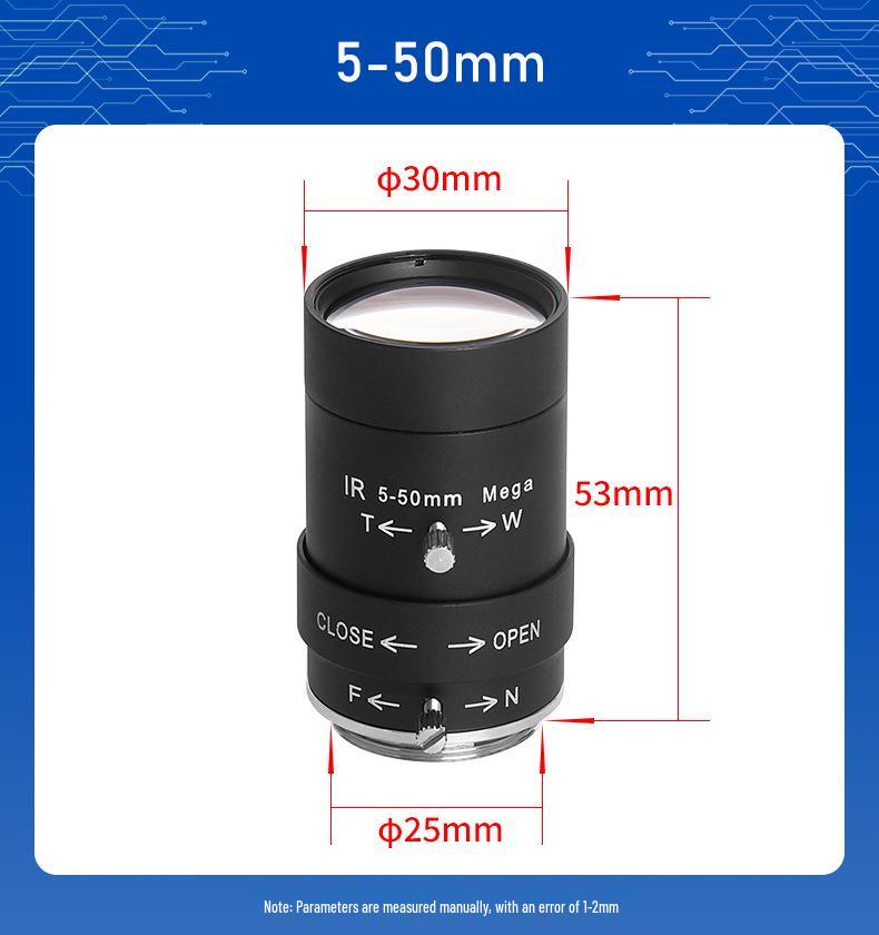 FA Industrial Zoom Lens Series: 6-60mm/5-50mm/10-50mm Low Distortion C-Mount for Machine Vision