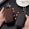 Pu Leather Key Wallet Case With Zipper Closure Detachable Keychain And Card Slot For Daily Commute Travel Carrying Keys Cards