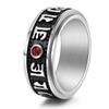 Vintage Punk Six-character Mantra Ring for Men Stainless Steel Ring PVD Gold Plated Jewelry
