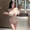 Women's Sexy Lingerie with Flirty Lace and Hot See Through Design Seductive Uniform Style for Passionate Bed Sleepwear Nights