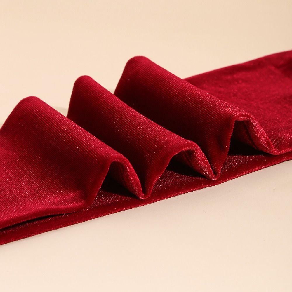 Solid Color Velvet Long Gloves Rhinestone Tassel Evening Dress Gloves  Dress-Up  Accessories