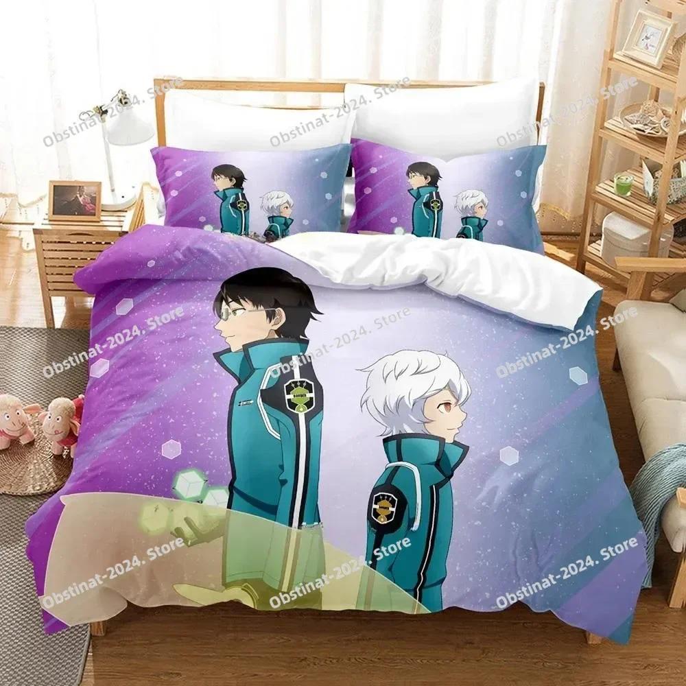 3D Anime World Trigger Bedding Set Printed With Pillowcase Bed Duvet Cover Soft Single Double Queen Super King Size Home Textile