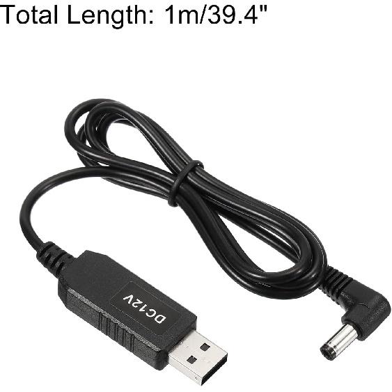 PATIKIL 6W 0.5A USB Повышающий Преобразователь Напряжения, Адаптер Питания DC 5V в DC 12V, Угловой 90 градусов, Кабель 5.5x2.5 мм для Роутера, Светодиодной Лампы, Динамиков