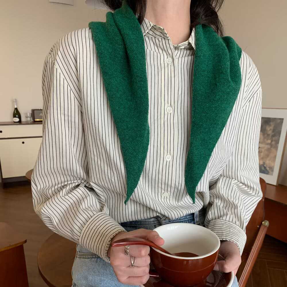 Solid color multi-functional knitted scarf autumn and winter triangle scarf headscarf thermal shawl knitted scarf face scarf