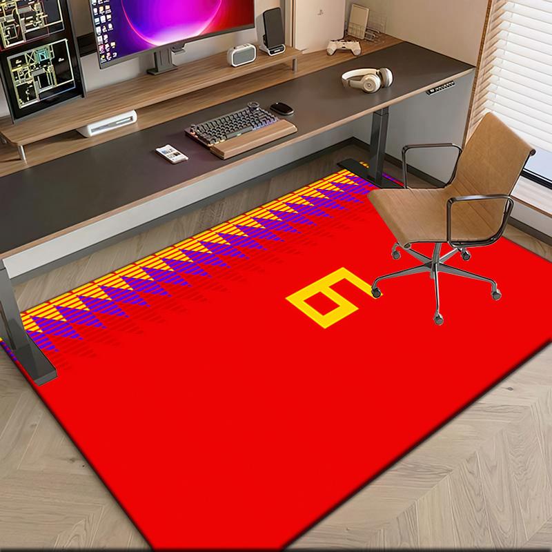 1pc Red Sports Jersey Number Design Carpet Rug for Living Room Bedroom Home Sofa Decoration,Kids Play Non-slip Floor Mat