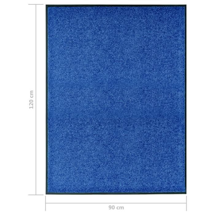 VidaXL Washable Doormat Blue 90x120 Cm