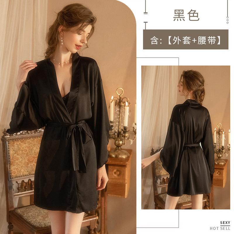 

Летняя новая пижама женская тонкая кружевная кружевная аккуратная машина с нагрудной подкладкой Pure Desire ночная рубашка с подтяжками One Size