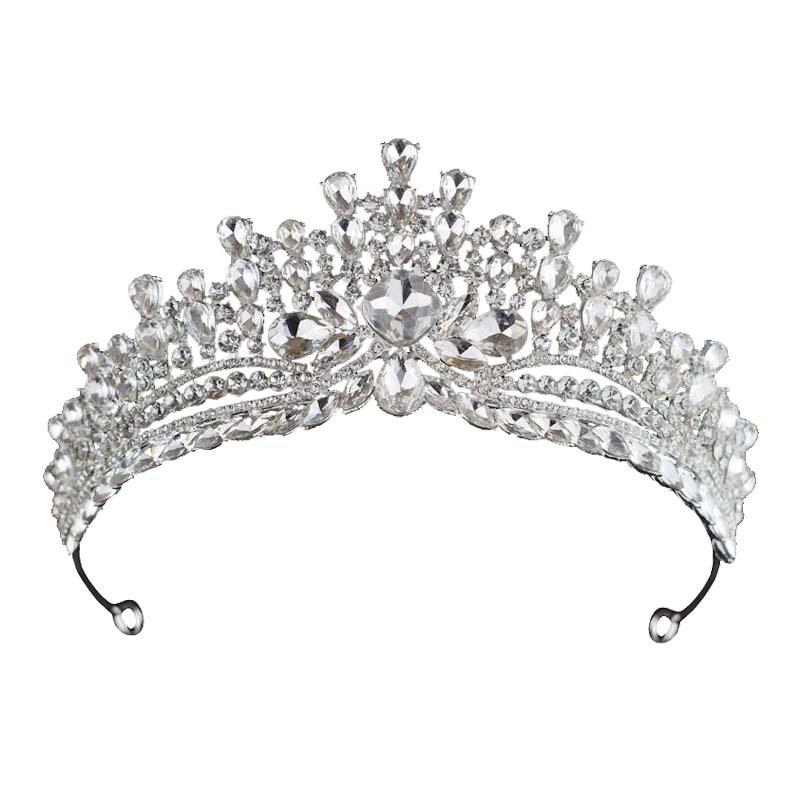 The New Light Luxury Crystal Crown Baroque Bride High End Styling Hair Accessory Birthday and Makeup Women's Crown Is Grand and Elegant