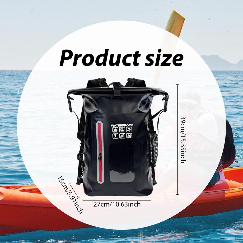 Waterproof Dry Bag 25L Adjustable Shoulder Strap Backpack Kayak for Kayaking Fishing