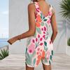 Womens Sleeveless Tank Romper Plus Size Patch Pocket