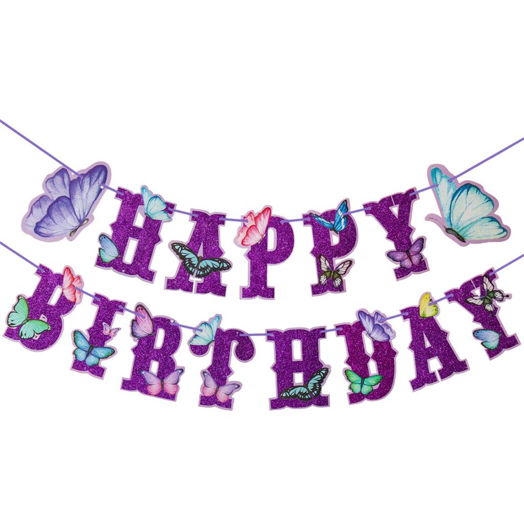 Colorful Butterfly Birthday Decor Eye Catching Butterfly Birthday Banner Perfect for All Ages Birthday Celebration