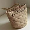 Light Luxury Raffia Bag Woven Bag Women's New Portable Straw Bag Vacation Beach Bag Shoulder Bucket Bag Straw Bag