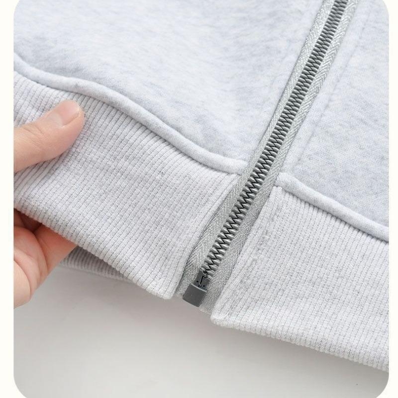 Americká Šedá Ramenní Štíhlá Mikina Kabát pro Ženy Jaro Podzim Kolekce Oblečení Mikina na Zip Styl Šedá Bunda
