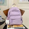 Japanese Soft Girl Bag Female Korean Version of Solid Color Joker Girl Backpack Junior High School Students High School Students Backpack.