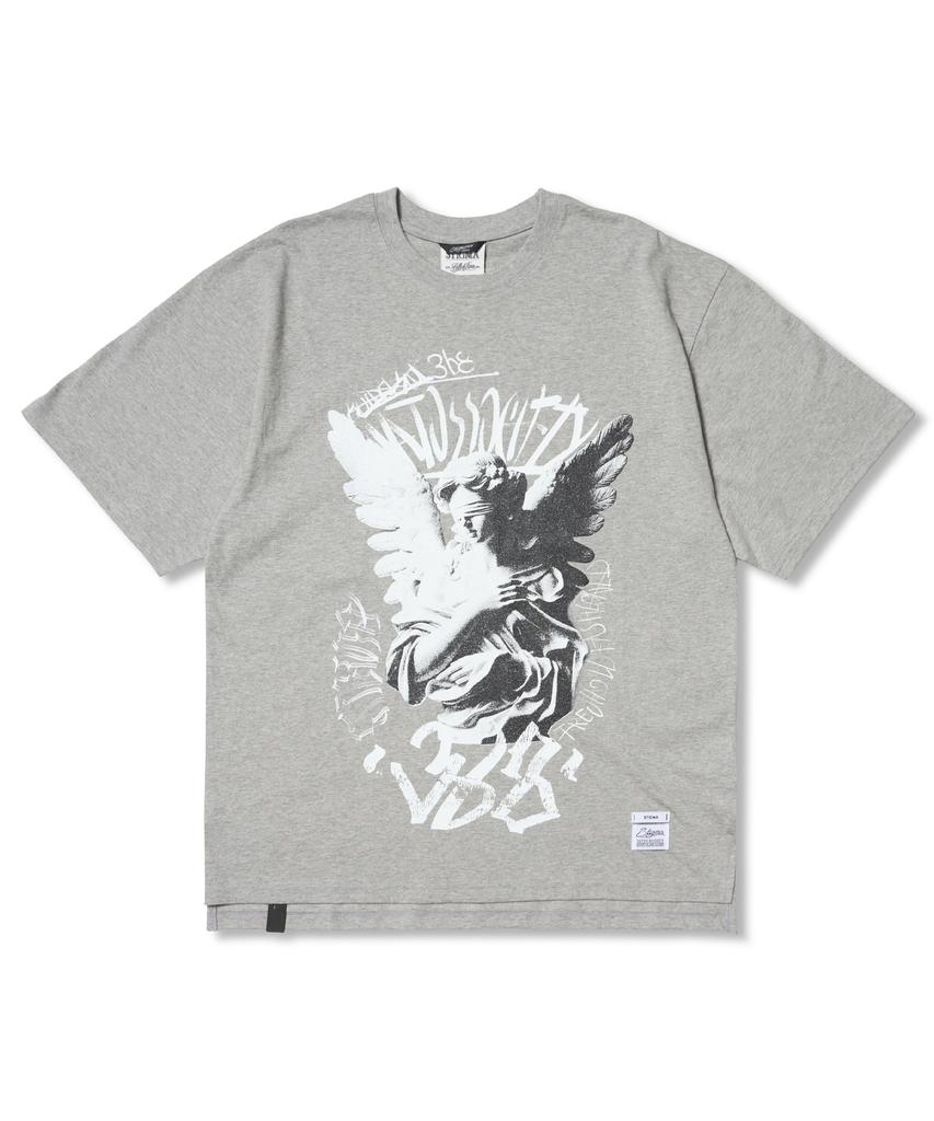 STIGMA Angel Oversized Short Sleeves T-Shirts Gray