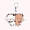 Cute Bubu Dudu Love Keychains Couple Bear Panda Acrylic Keyring for Accessories Bag Pendant Key Chain Jewelry Fans Lovers Gifts