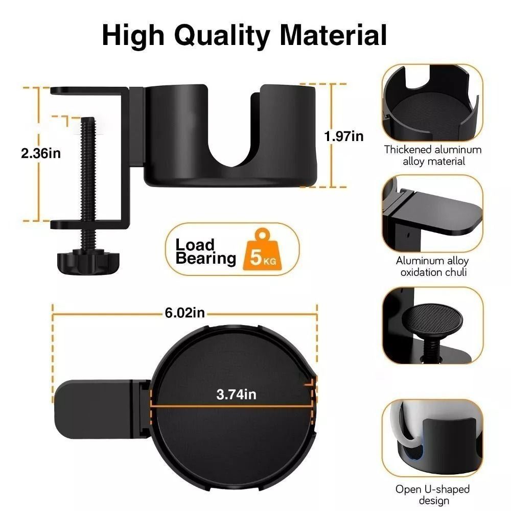 New Punch-free Desk Cup Holder Clamp Anti-Spill Removable Large Cup Mug Holder Adjustable Household Desk Drink Bottle Holder