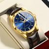 Men's Watch Gold Watch Steel Belt Double Calendar Week Quartz Watch Men's Watch
